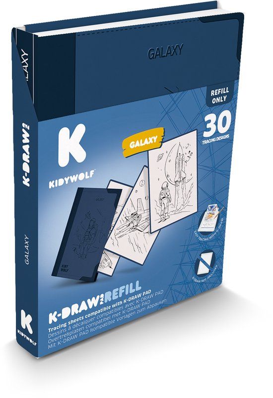 Kidywolf KIDYDRAW-PAD Refill Galaxies 10+ (30 illustraties)