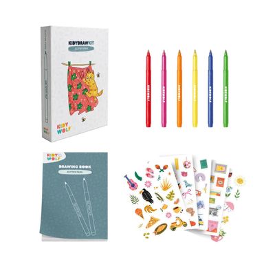 Kidywolf KIDYDRAW-PAD Kit Glitterstiften (6 stiften, 25 vellen)
