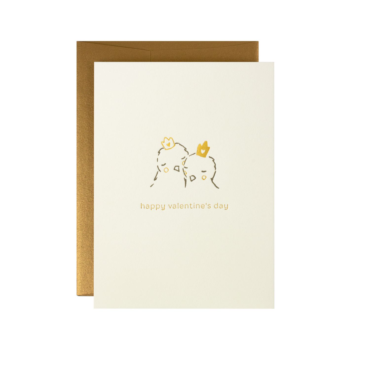 Valentine&#39;s Day Adorable Animals Letterpress Card, Size: Single