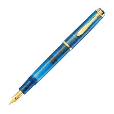 Pelikan M200 Golden Lapis Fountain Pen, Size: Extra Fine