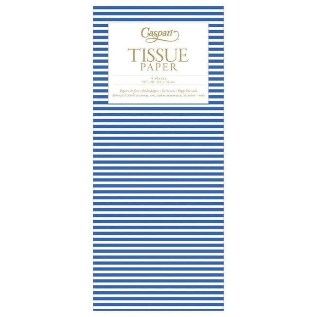 Mini Stripe Navy Tissue Pkg 4 Sheets