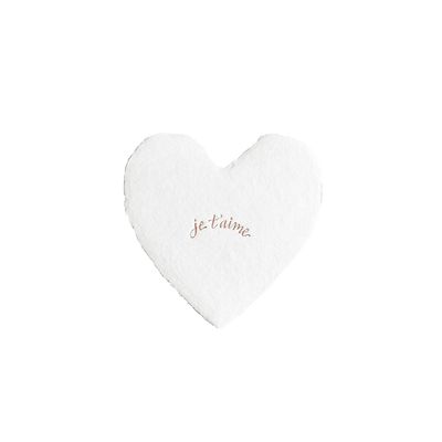 Je T&#39;aime Letterpress Foiled Heart Enclosure, Size: Single