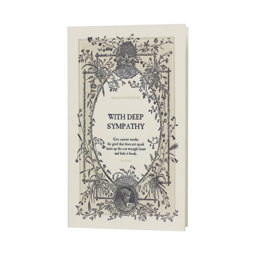 With Deep Sympathy English Literature Letterpress Card