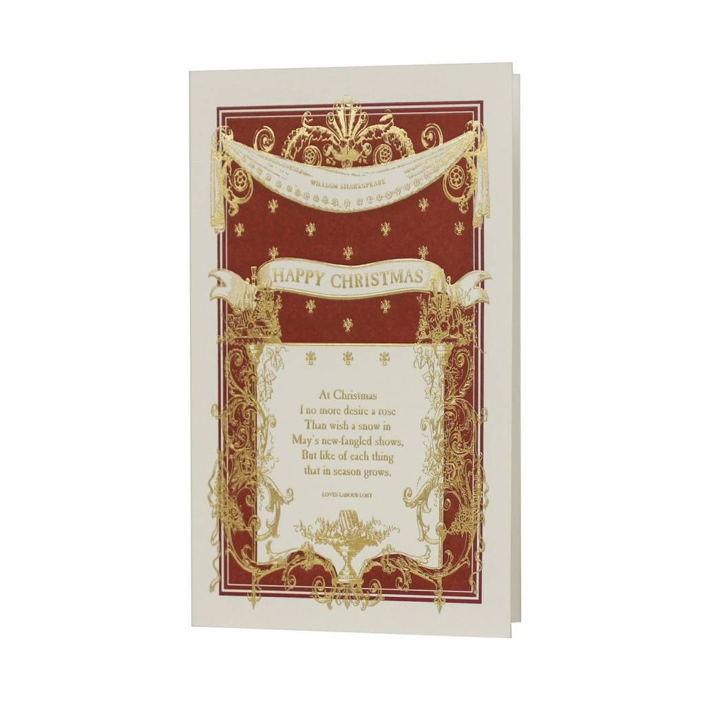 Happy Christmas English Literature Letterpress Card
