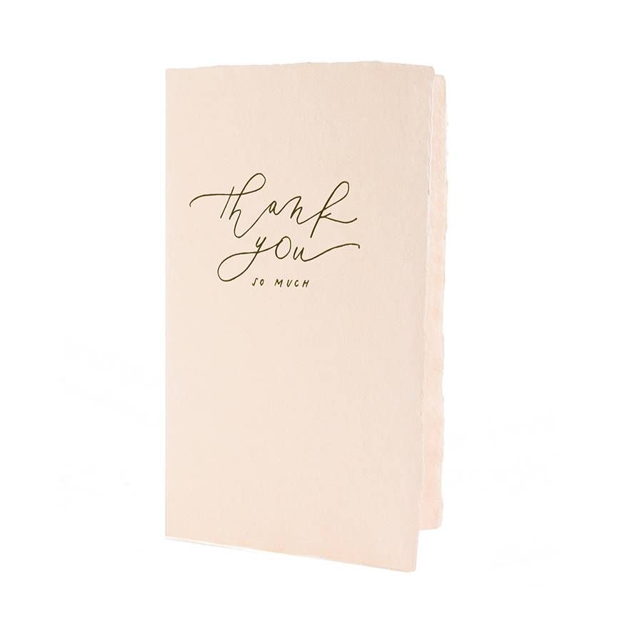 Thank You So Much Letterpress Calligraphy Note