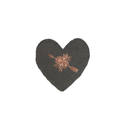 Arrow and Rose Letterpress Foiled Heart Enclosure