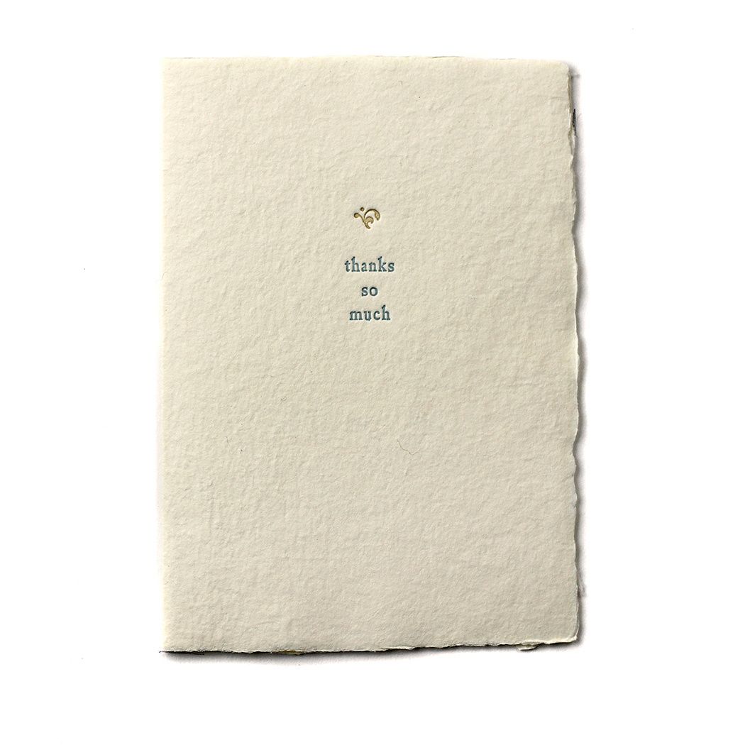 Thanks So Much Small Salutation Letterpress Card