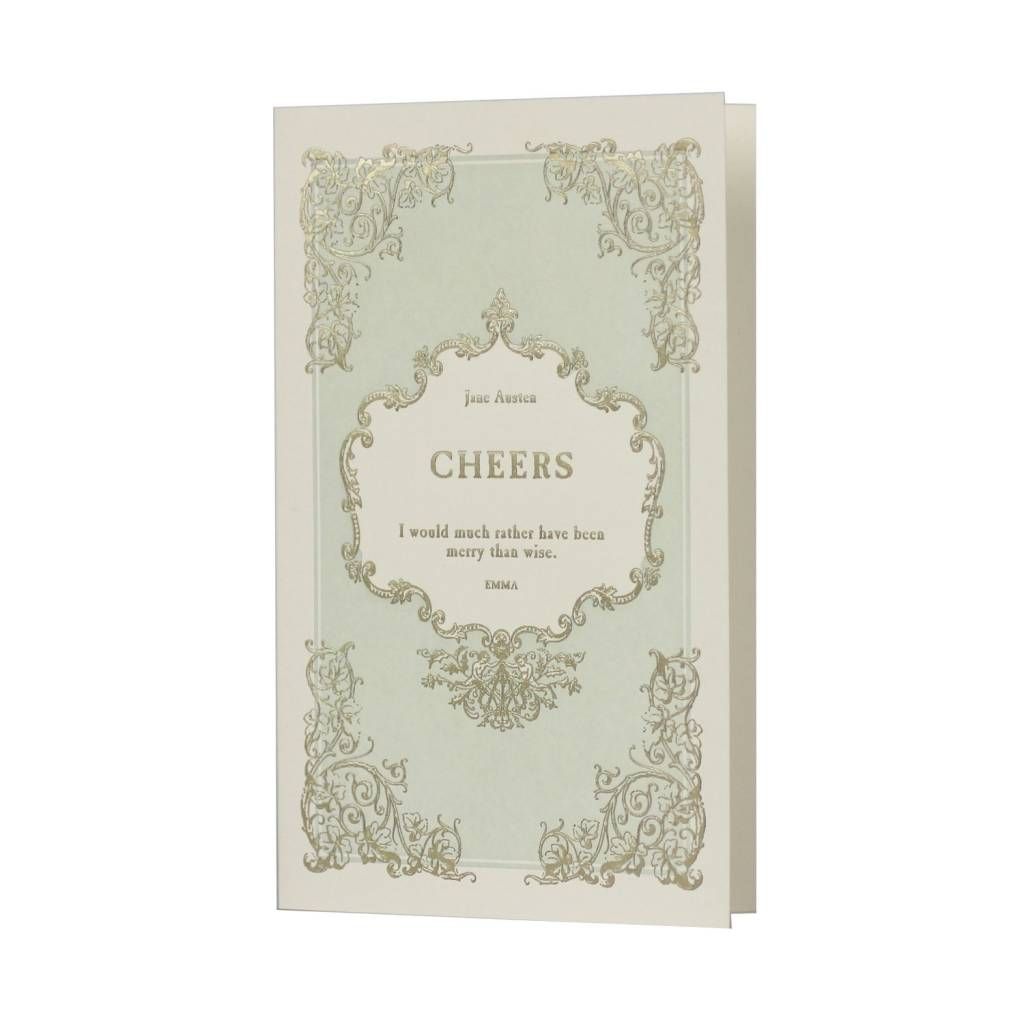 Cheers English Literature Letterpress Card