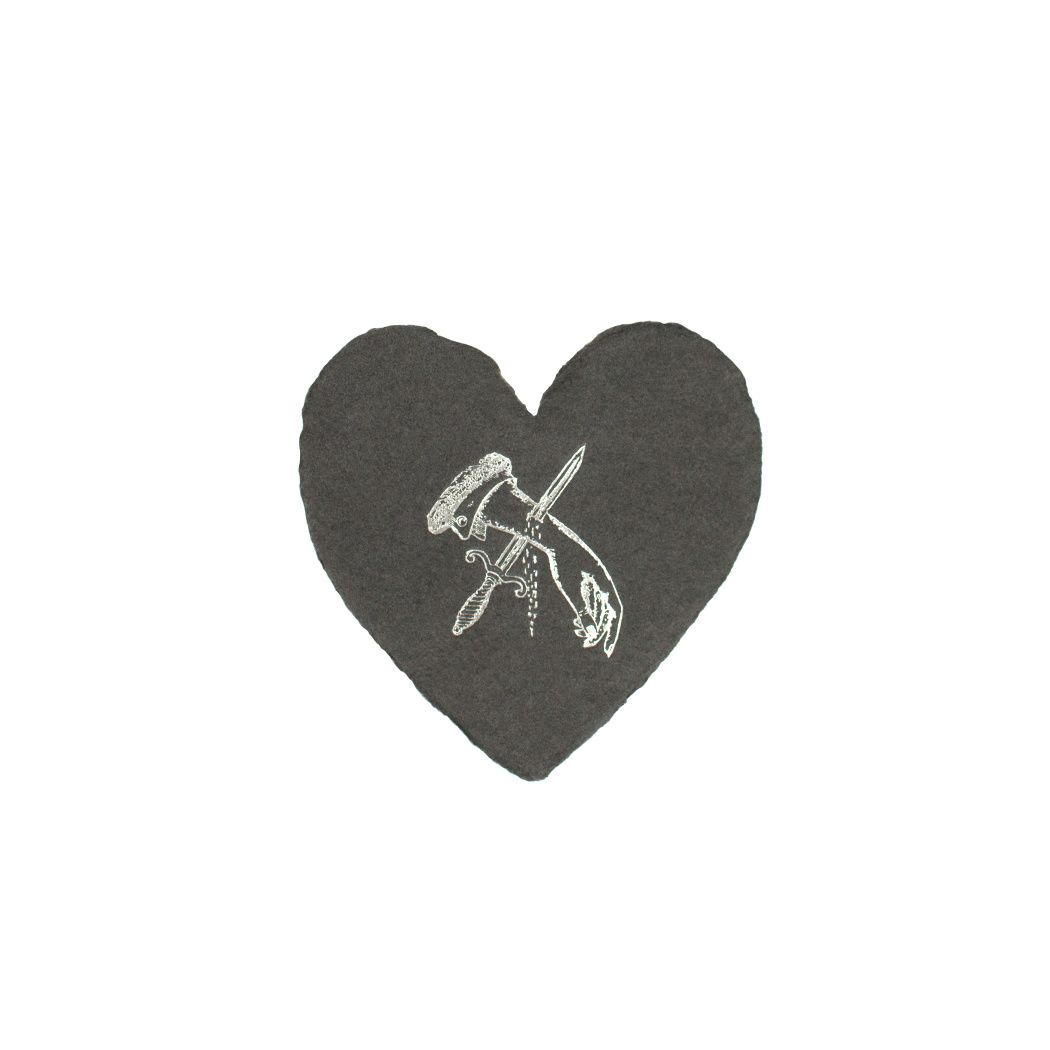 Knife in Hand Letterpress Foiled Heart Enclosure