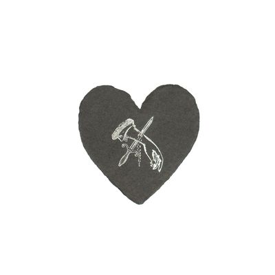Knife in Hand Letterpress Foiled Heart Enclosure
