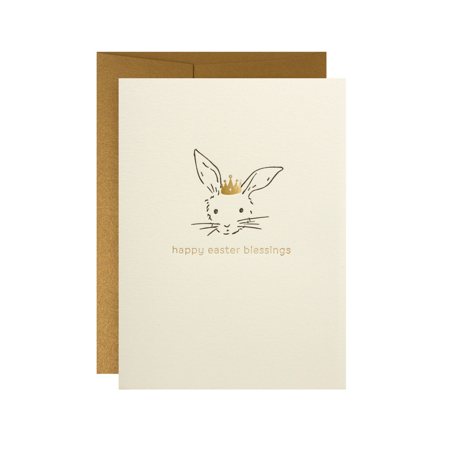 Happy Easter Blessings Adorable Animal Letterpress Card