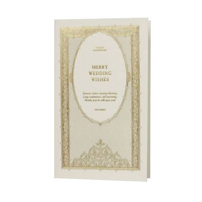 Wedding Wishes English Literature Letterpress Card