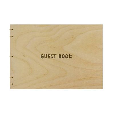 Hand-bound Birch Letterpress Guest Book