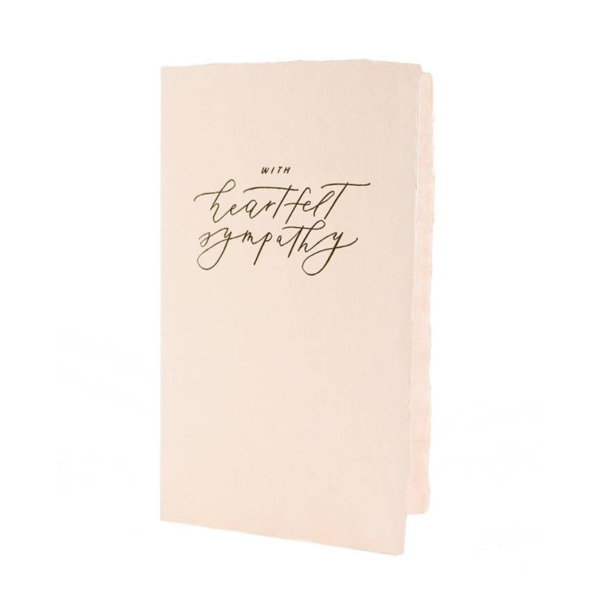 With Heartfelt Sympathy Letterpress Calligraphy Note