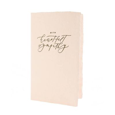 With Heartfelt Sympathy Letterpress Calligraphy Note
