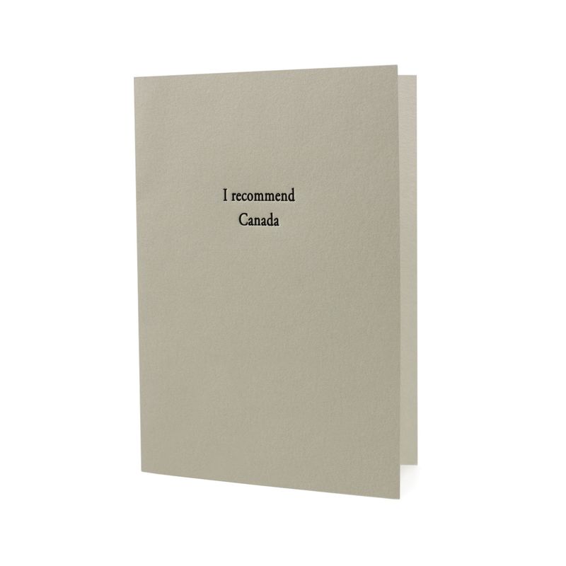I Recommend Canada Letterpress Card