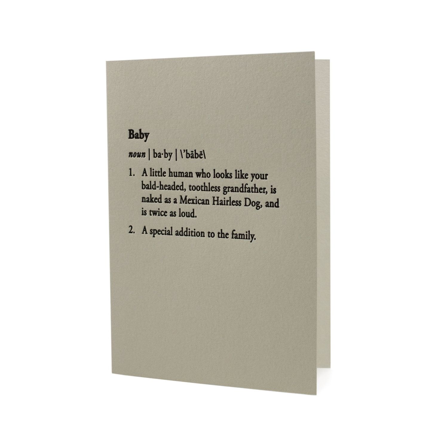 Baby Definition Letterpress Card
