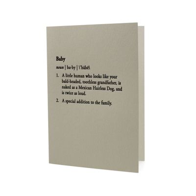 Baby Definition Letterpress Card
