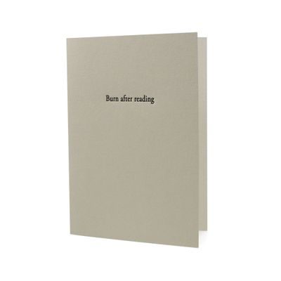 Burn After Reading Letterpress Card