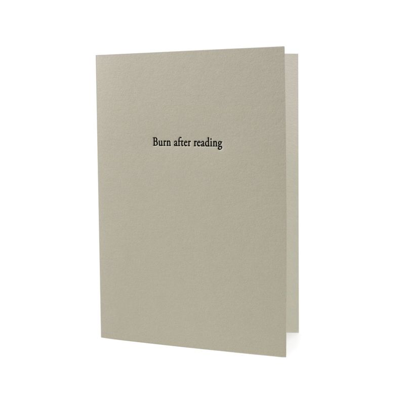 Burn After Reading Letterpress Card