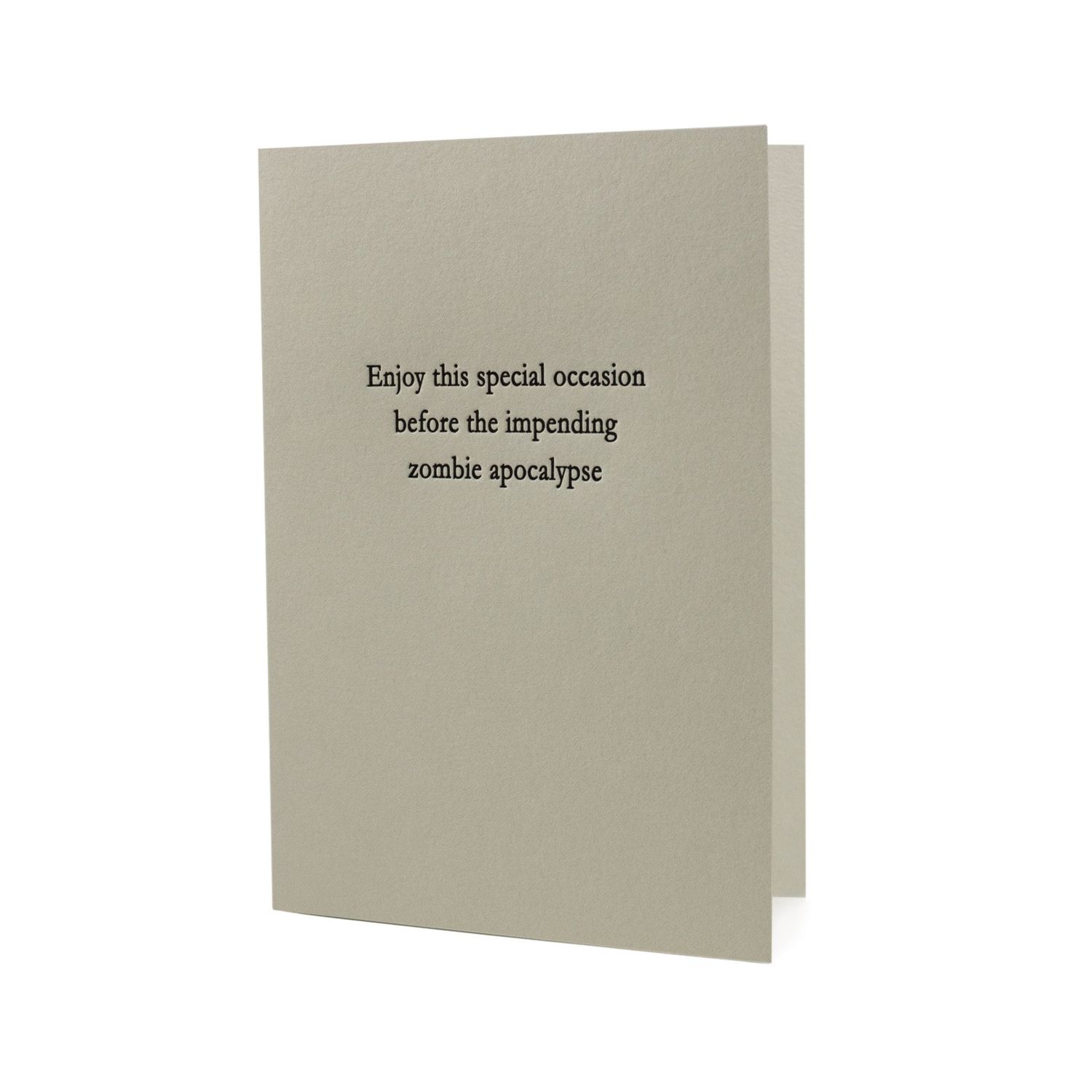 Special Occasion Zombie Apocalypse Letterpress Card