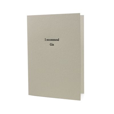 I Recommend Gin Letterpress Card