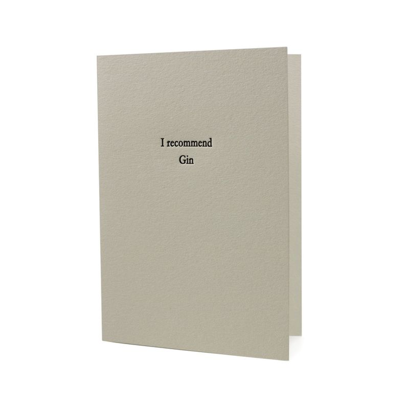 I Recommend Gin Letterpress Card