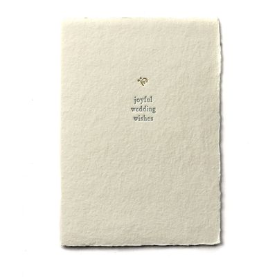 Joyful Wedding Wishes Small Salutation Letterpress Card