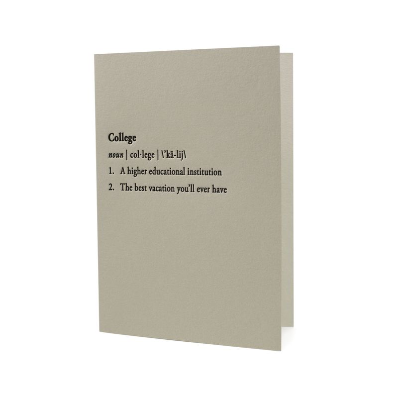 College Definition Letterpress Card