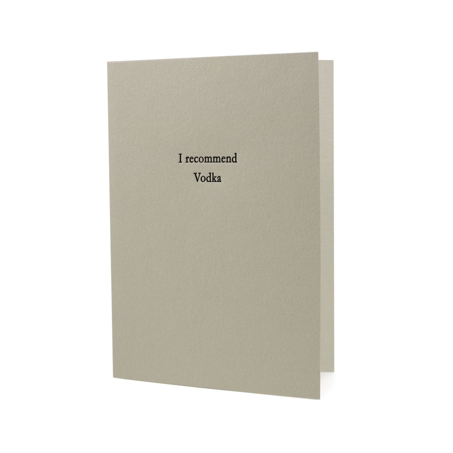 I Recommend Vodka Letterpress Card