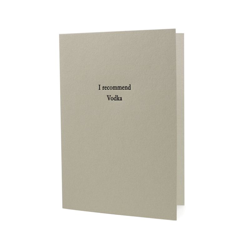 I Recommend Vodka Letterpress Card