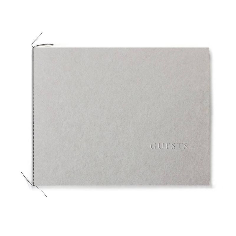 Stone Handmade Paper Letterpress Guest Book