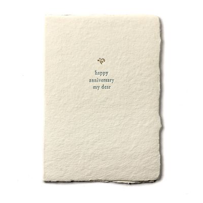 Happy Anniversary Small Salutation Letterpress Card
