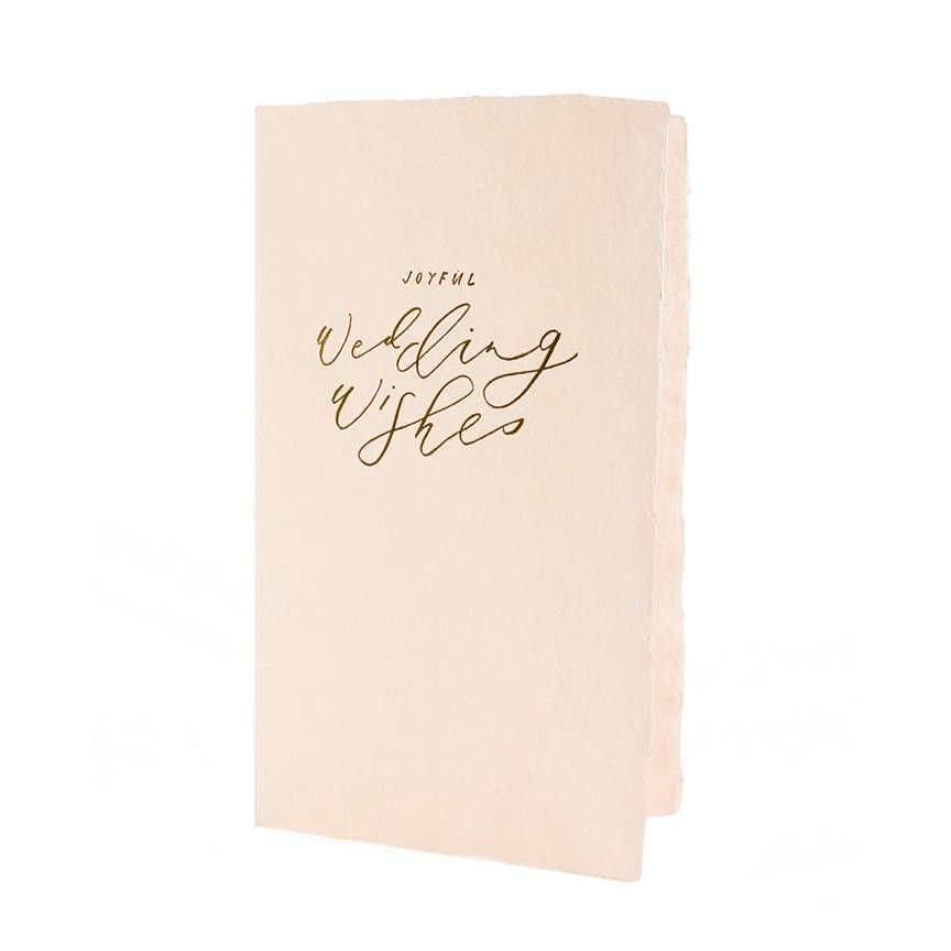 Joyful Wedding Wishes Letterpress Calligraphy Note