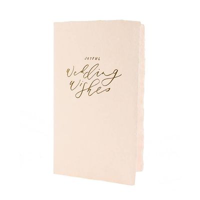 Joyful Wedding Wishes Letterpress Calligraphy Note