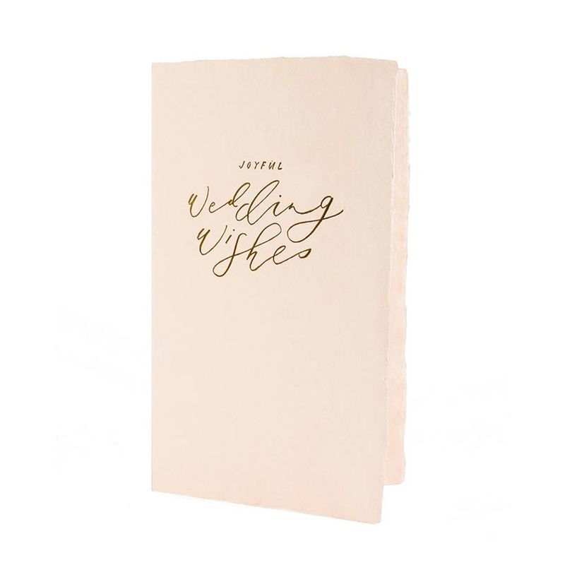 Joyful Wedding Wishes Letterpress Calligraphy Note