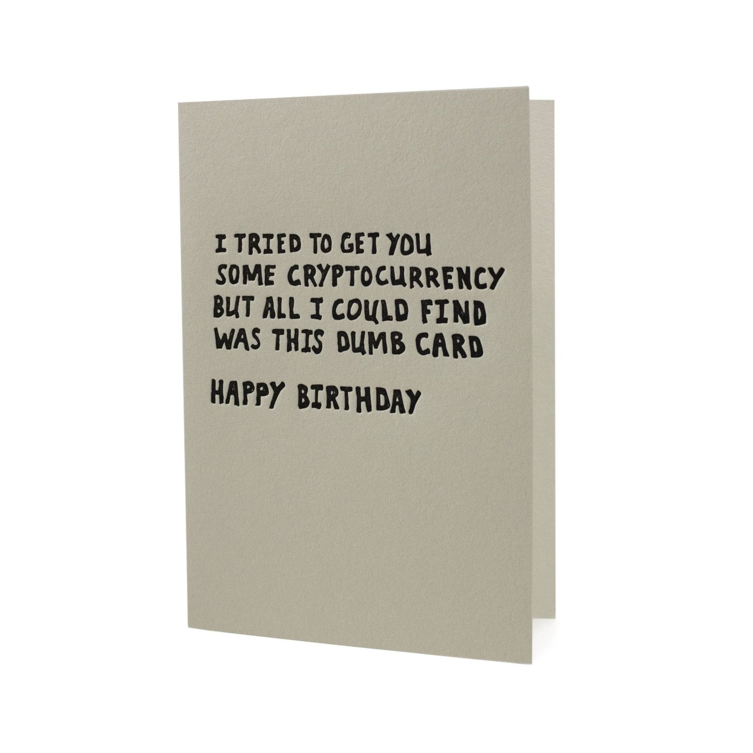 Cryptocurrency Birthday Letterpress Card