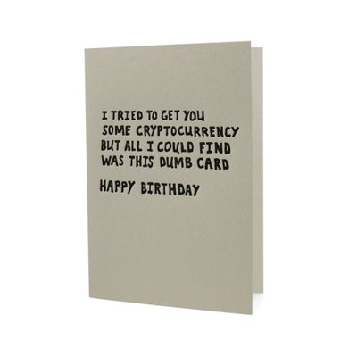 Cryptocurrency Birthday Letterpress Card