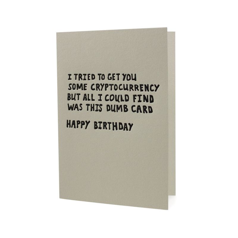 Cryptocurrency Birthday Letterpress Card