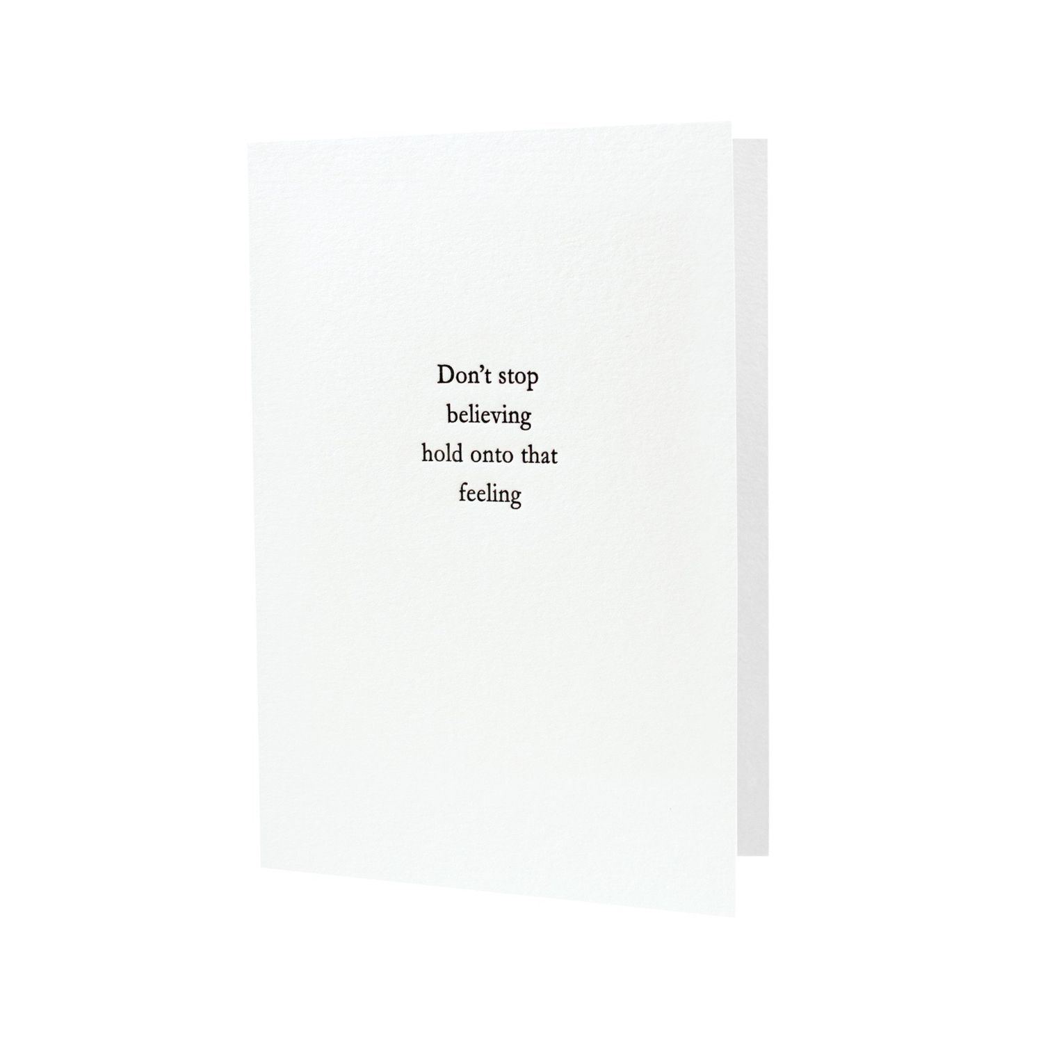 Don&#39;t Stop Believing Letterpress Card