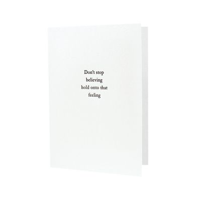 Don't Stop Believing Letterpress Card