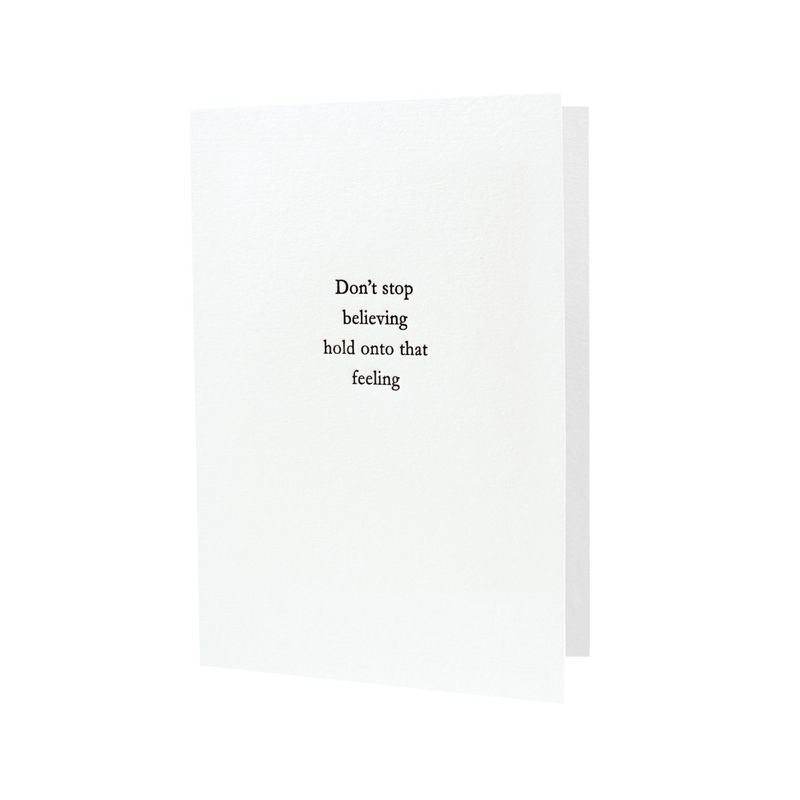 Don&#39;t Stop Believing Letterpress Card