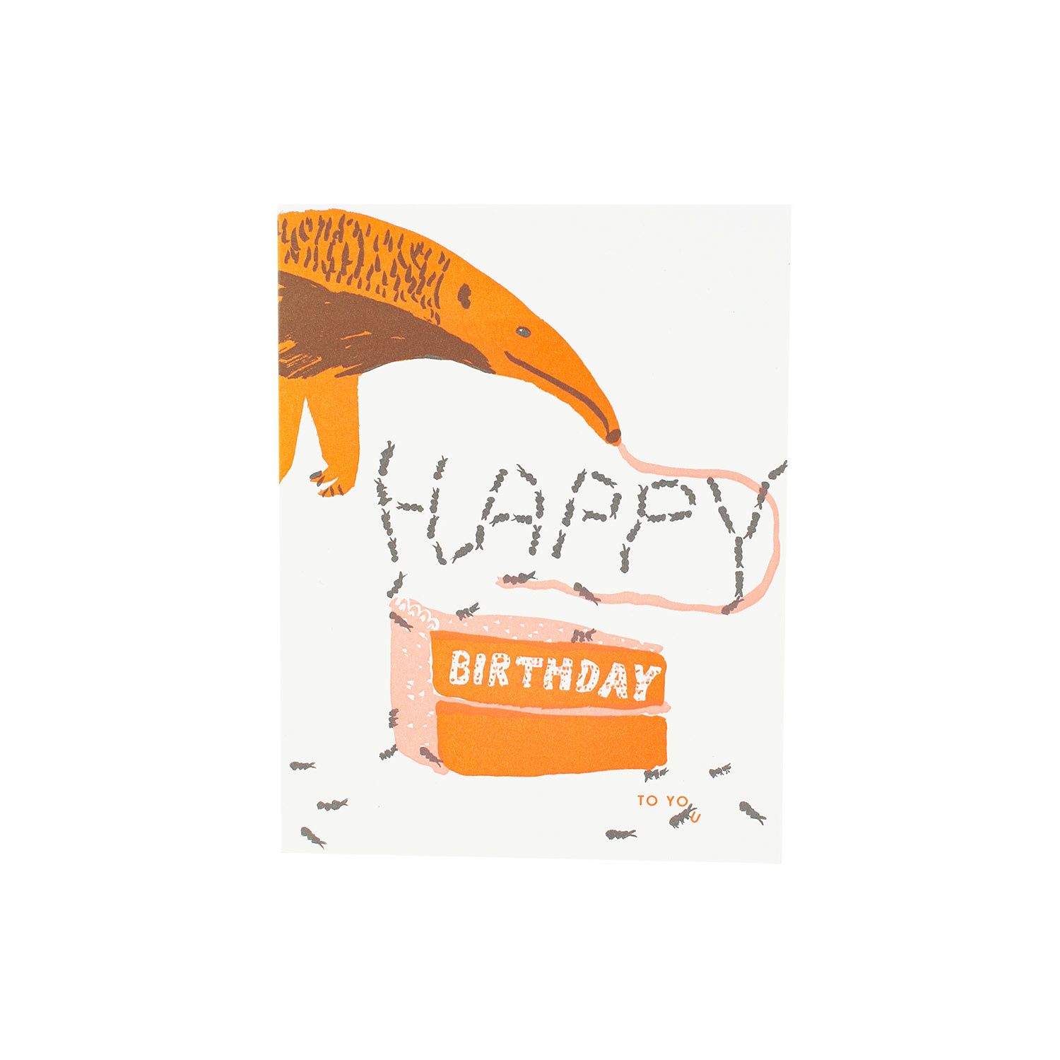 Anteater Birthday Letterpress Card
