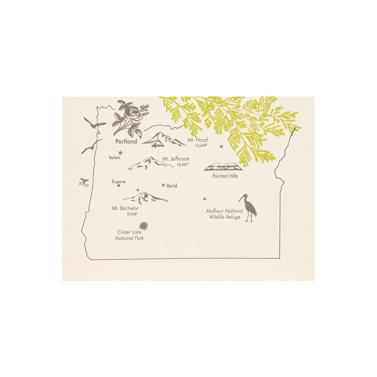 Oregon Map with Branches