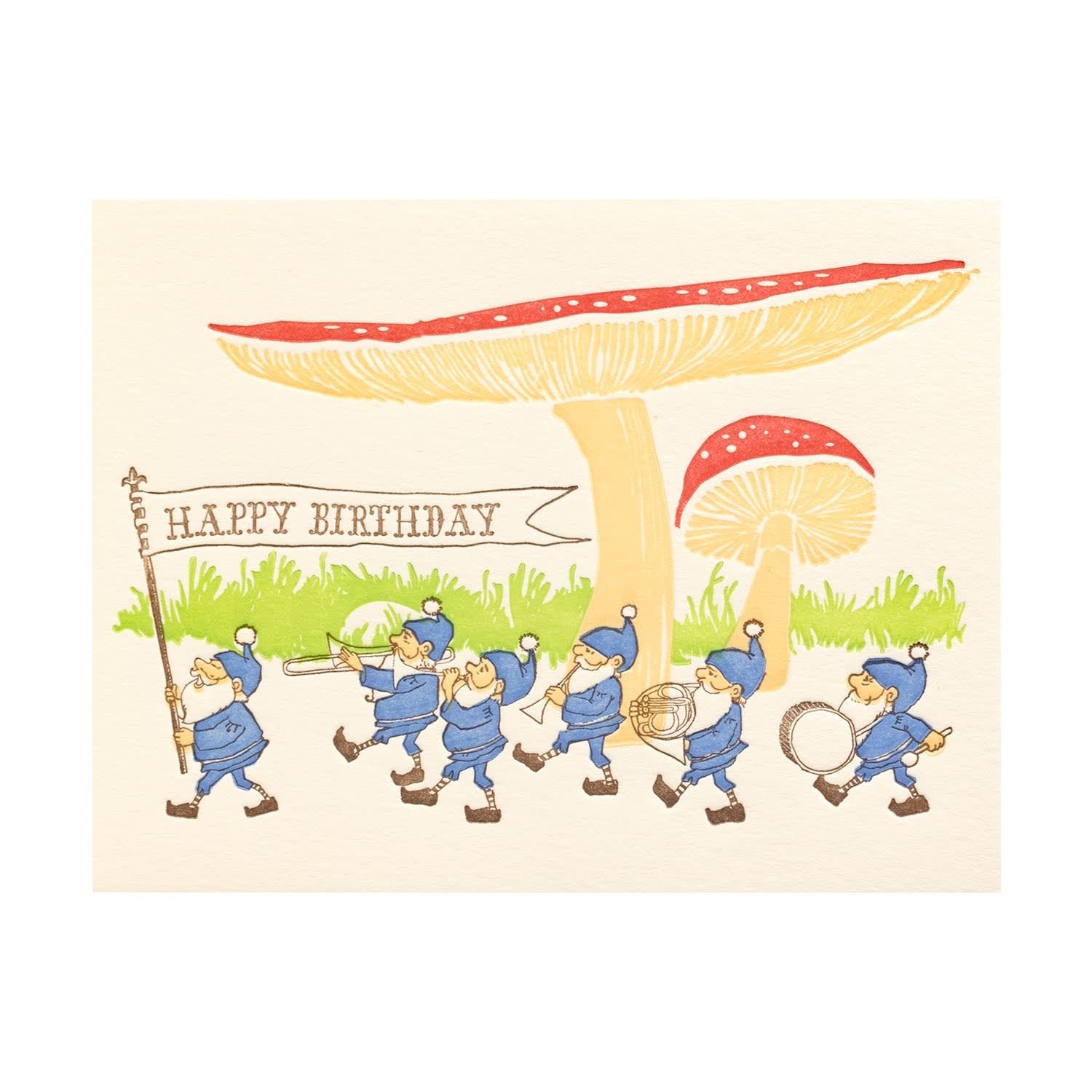 Band Gnomes Birthday Letterpress Card