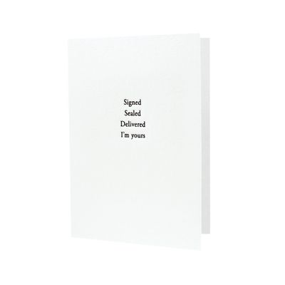 Signed Sealed Delivered I&#39;m Yours Letterpress Card