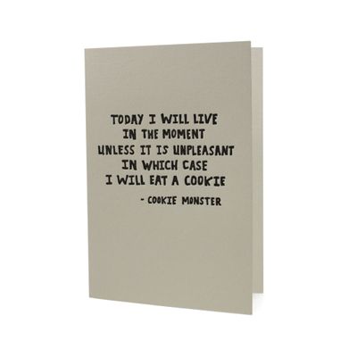 Cookie Monster Encouragement Letterpress Card