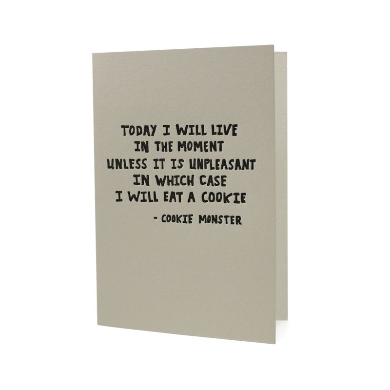 Cookie Monster Encouragement Letterpress Card