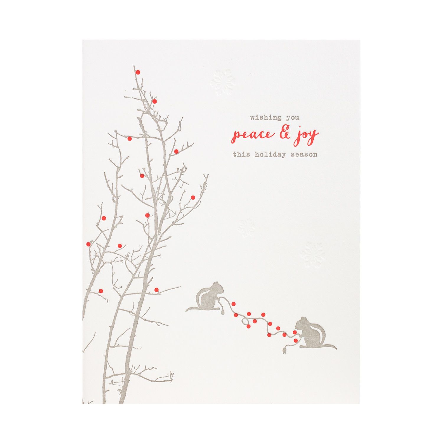 Chipmunks and Lights Letterpress Cards Box of 6