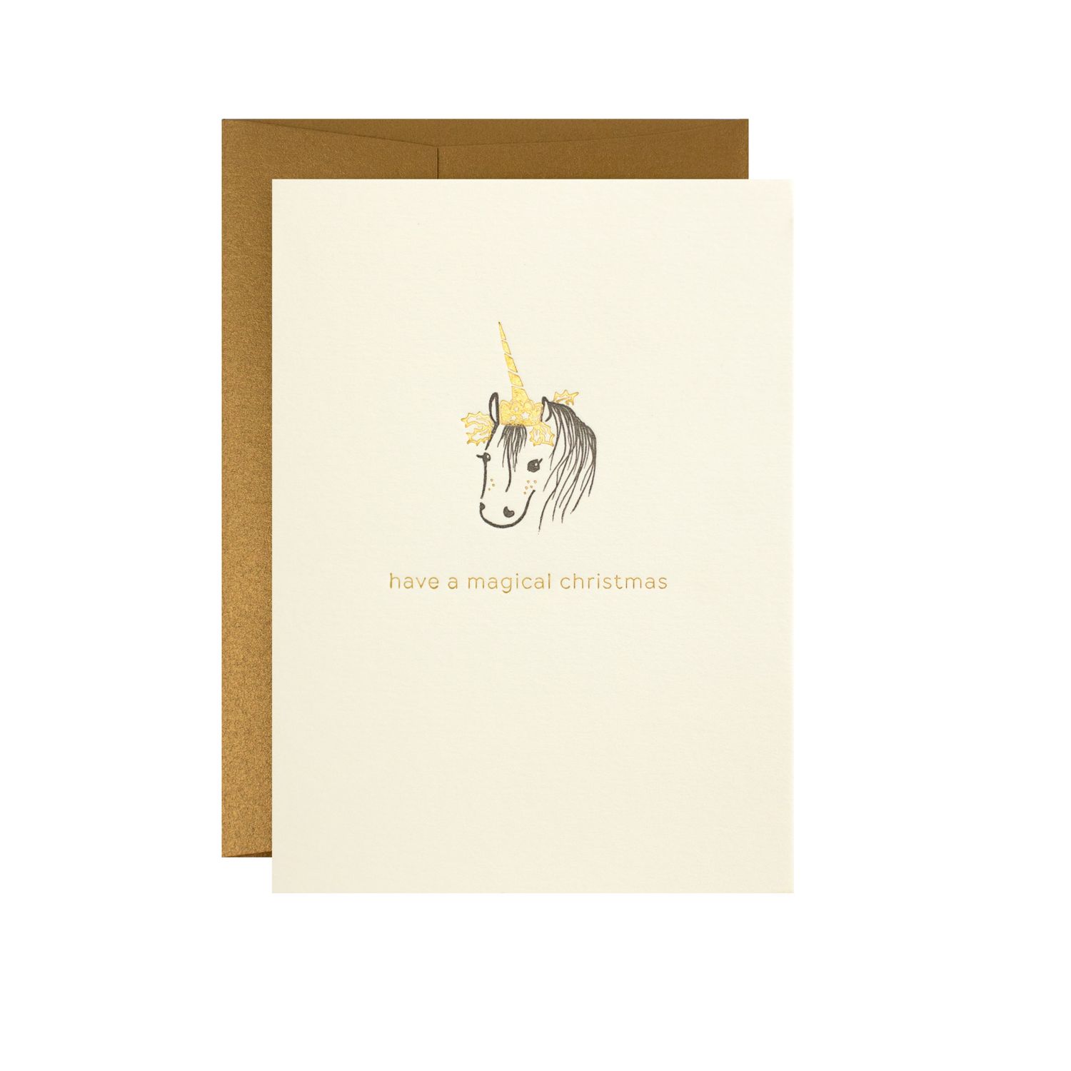 Magical Christmas Adorable Animal Letterpress Card